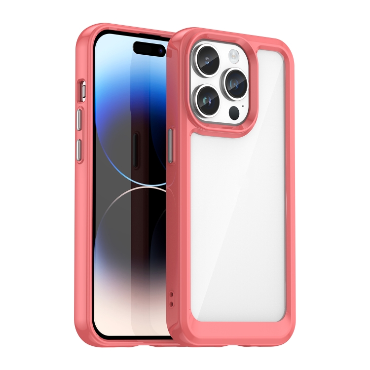

For iPhone 15 Pro Colorful Series Acrylic + TPU Phone Case(Red)