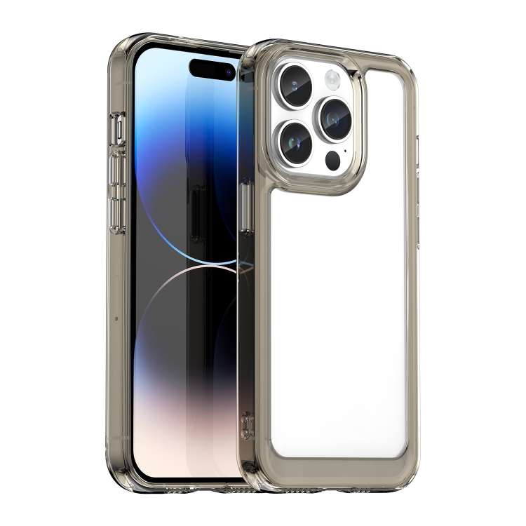 

For iPhone 15 Pro Max Colorful Series Acrylic + TPU Phone Case(Transparent Grey)