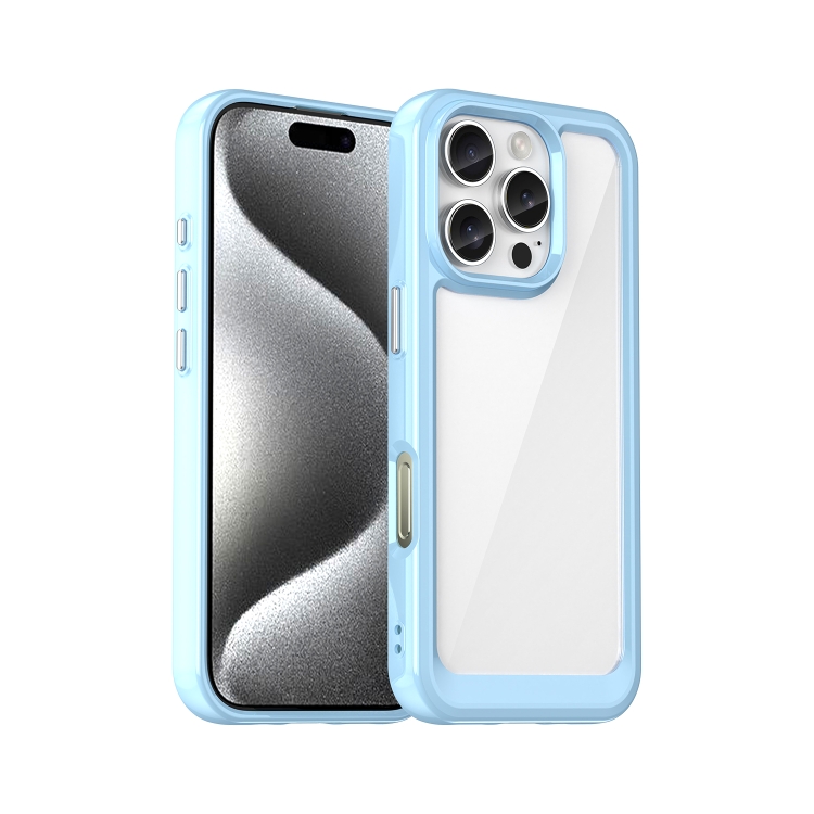 

For iPhone 16 Pro Colorful Series Acrylic + TPU Phone Case(Blue)