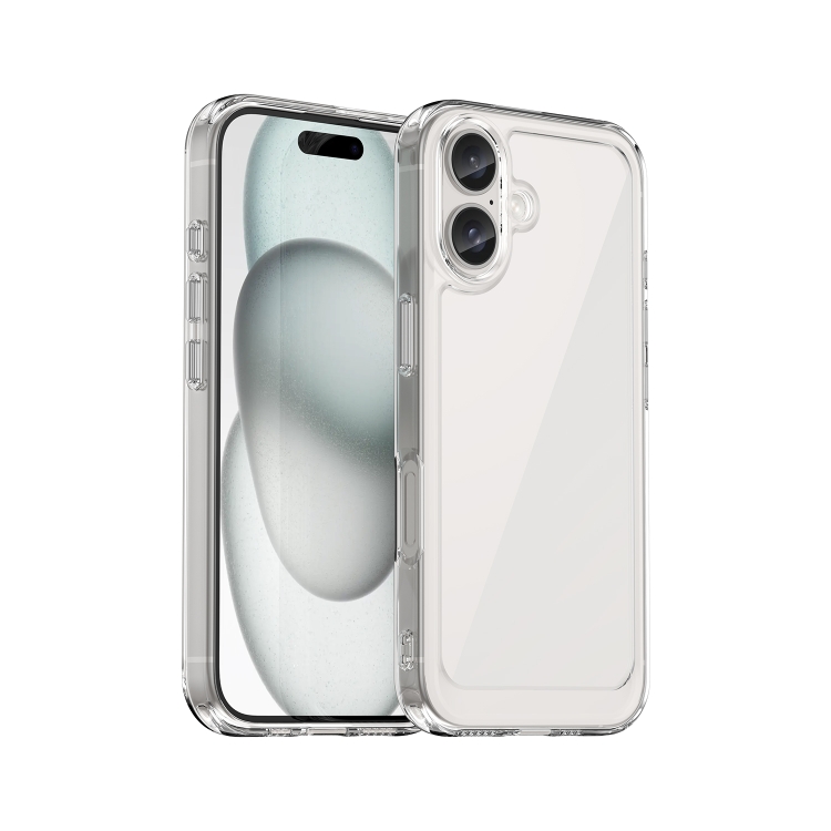 

For iPhone 16 Plus Colorful Series Acrylic + TPU Phone Case(Transparent)