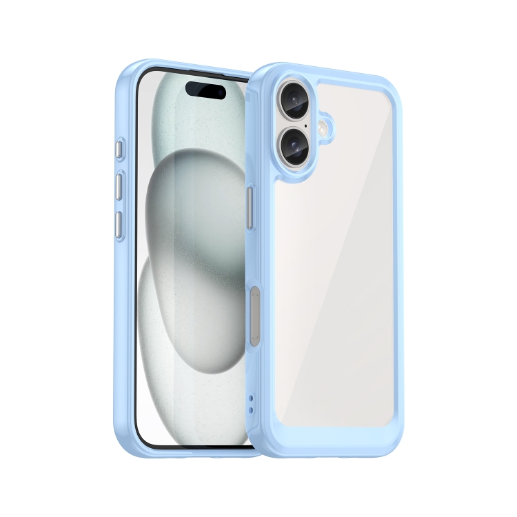 

For iPhone 16 Colorful Series Acrylic + TPU Phone Case(Blue)