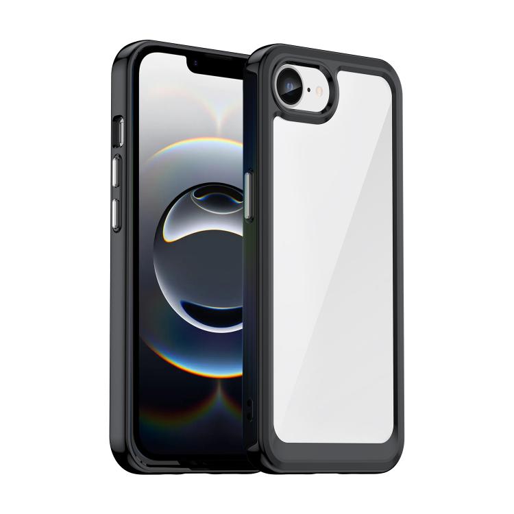 

For iPhone SE 2024 Colorful Series Acrylic + TPU Phone Case(Black)