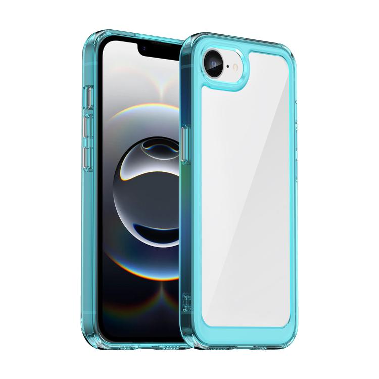 

For iPhone 16e Colorful Series Acrylic + TPU Phone Case(Transparent Blue)