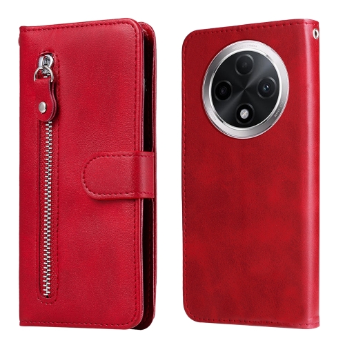 

For OPPO A3 Pro 5G Fashion Calf Texture Zipper Leather Phone Case(Red)