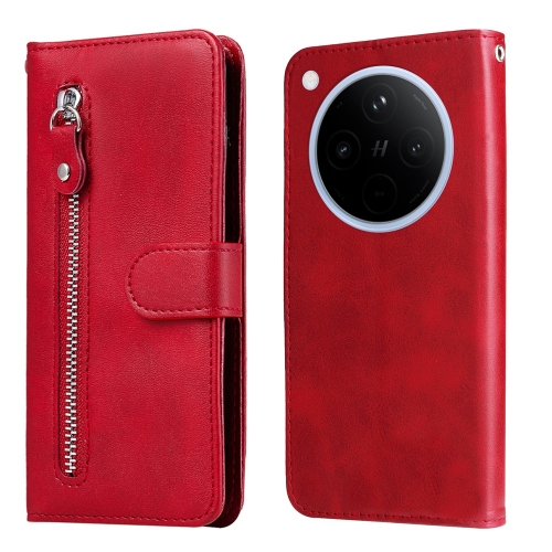 

For OPPO Find X8 Fashion Calf Texture Zipper Leather Phone Case(Red)