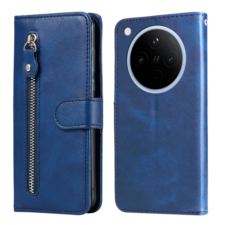 

For OPPO Find X8 Fashion Calf Texture Zipper Leather Phone Case(Blue)