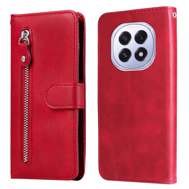 

For OPPO F29 5G Global Fashion Calf Texture Zipper Leather Phone Case(Red)