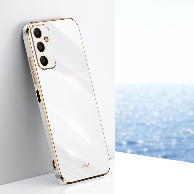 

For Samsung Galaxy A05s XINLI Straight Edge 6D Electroplate TPU Phone Case(White)