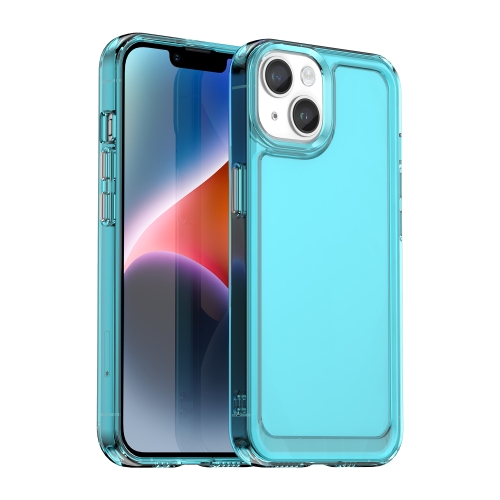 

For iPhone 15 Plus Candy Series TPU Phone Case(Transparent Blue)