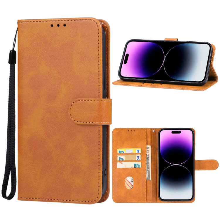 

For iPhone 15 Pro Max Leather Phone Case(Brown)