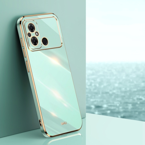 

For Xiaomi Poco C55 4G XINLI Straight Edge 6D Electroplate TPU Phone Case(Mint Green)