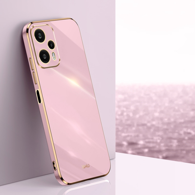

For Xiaomi Redmi Note 12 Turbo XINLI Straight Edge 6D Electroplate TPU Phone Case(Cherry Purple)
