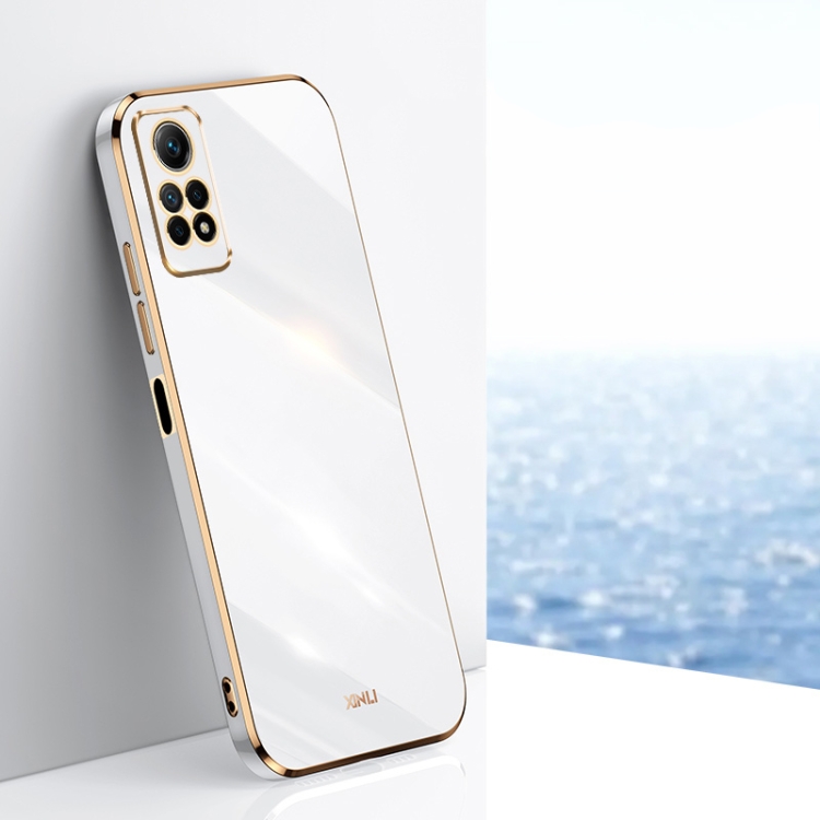 

For Xiaomi Redmi Note 12 Pro 4G XINLI Straight Edge 6D Electroplate TPU Phone Case(White)