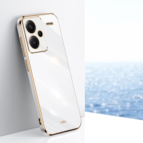 

For Xiaomi Redmi Note 13 Pro+ XINLI Straight Edge 6D Electroplate TPU Phone Case(White)