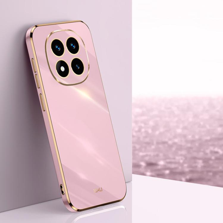 

For Redmi Note 14 Pro 4G Global XINLI Straight Edge 6D Electroplate TPU Phone Case(Cherry Purple)