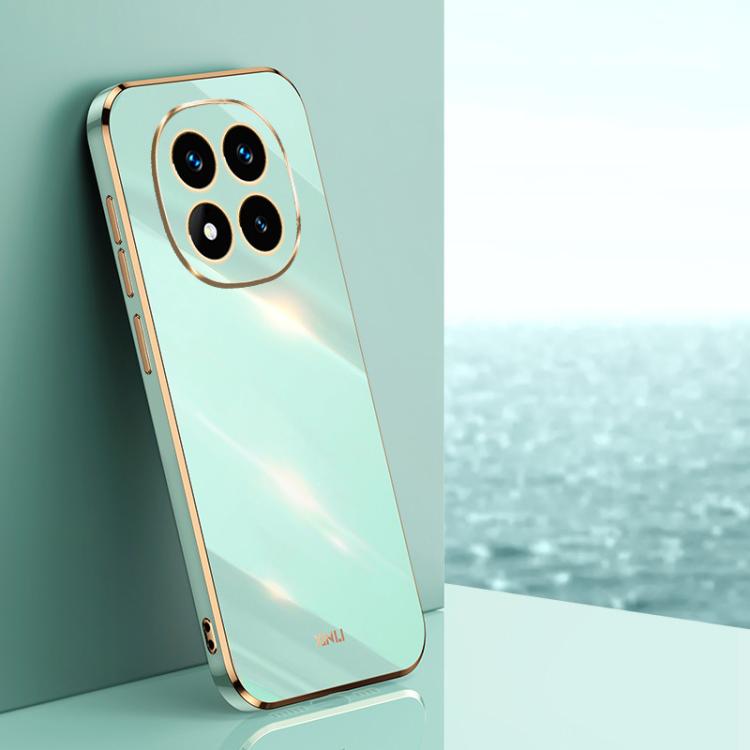 

For Redmi Note 14 Pro 4G Global XINLI Straight Edge 6D Electroplate TPU Phone Case(Mint Green)