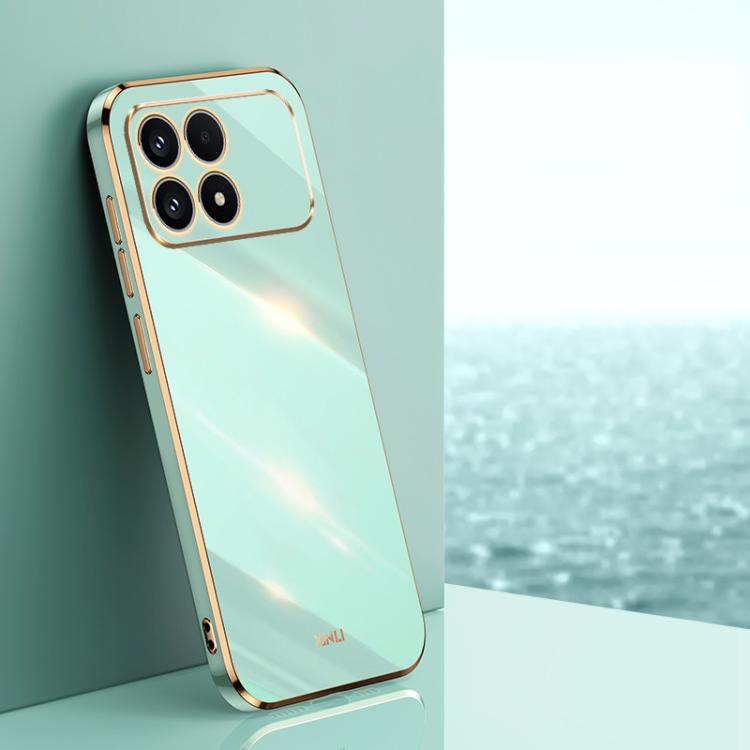 

For Redmi K90 / Poco F8 Pro XINLI Straight Edge 6D Electroplate TPU Phone Case(Mint Green)