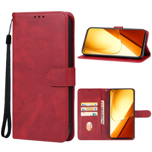 For Realme 11 5G Global Leather Phone Case(Red)