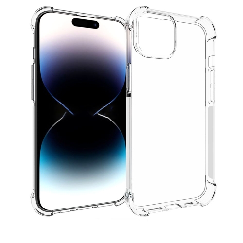 

For iPhone 15 Plus Shockproof Non-slip Thickening TPU Phone Case(Transparent)