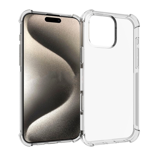 For iPhone 16 Pro Max Shockproof Non-slip Thickening TPU Phone Case(Transparent)