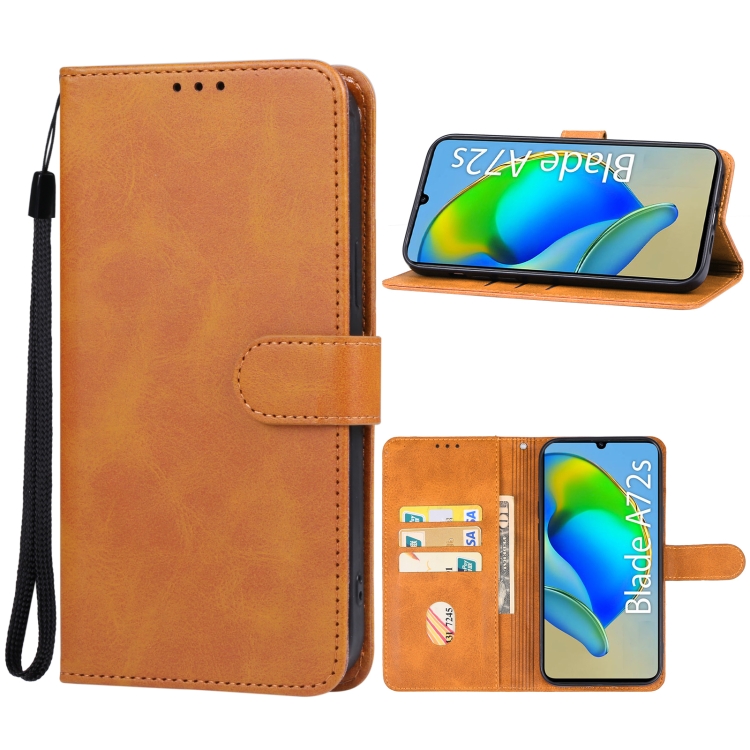 

For ZTE Blade A72s Leather Phone Case(Brown)