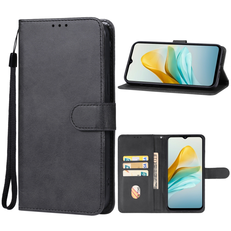 

For ZTE Blade A53+ Leather Phone Case(Black)
