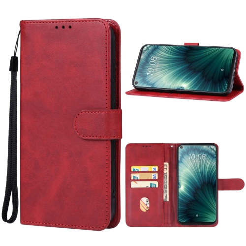 For HTC U23 Pro Leather Phone Case(Red) uncut blade 2 1 buttons folding flip remote key shell for mercedes benz car key blanks case 2 4 track