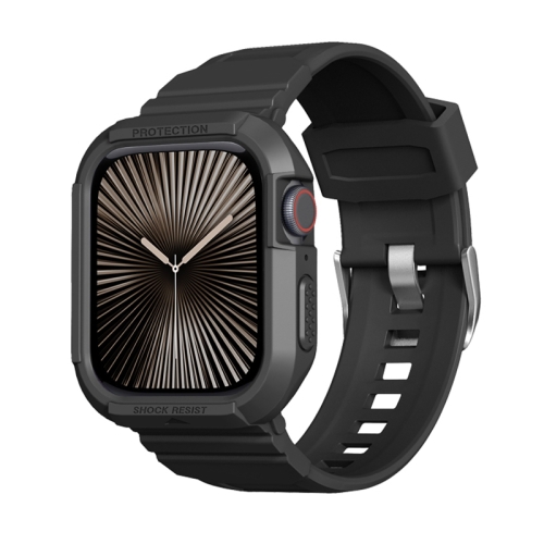 

Carbon Fiber TPU Integrated Watch Band For Apple Watch Series 10 46mm(Black)