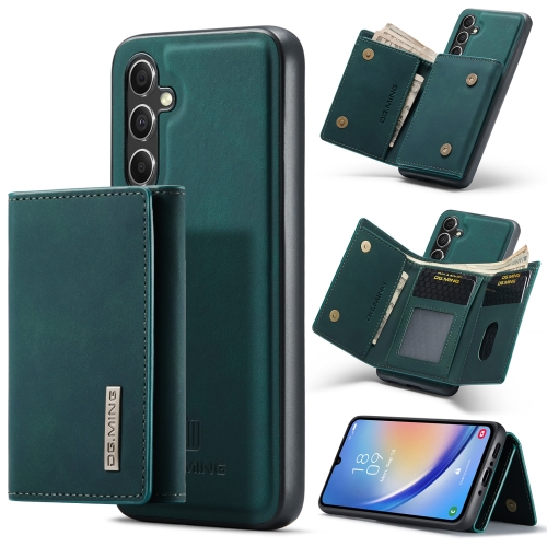 

For Samsung Galaxy A34 5G DG.MING M1 Series 3-Fold Multi Card Wallet + Magnetic Phone Case(Green)