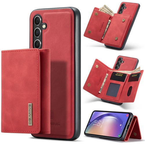 

For Samsung Galaxy A54 5G DG.MING M1 Series 3-Fold Multi Card Wallet + Magnetic Phone Case(Red)