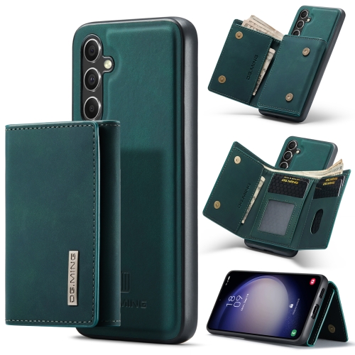 

For Samsung Galaxy S23 FE 5G DG.MING M1 Series 3-Fold Multi Card Wallet + Magnetic Phone Case(Green)