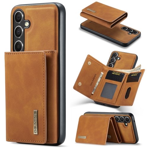 

For Samsung Galaxy S24 5G DG.MING M1 Series 3-Fold Multi Card Wallet + Magnetic Phone Case(Brown)