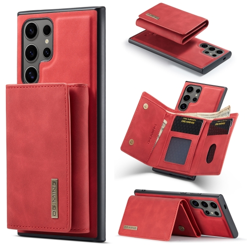 

For Samsung Galaxy S24 Ultra 5G DG.MING M1 Series 3-Fold Multi Card Wallet + Magnetic Phone Case(Red)