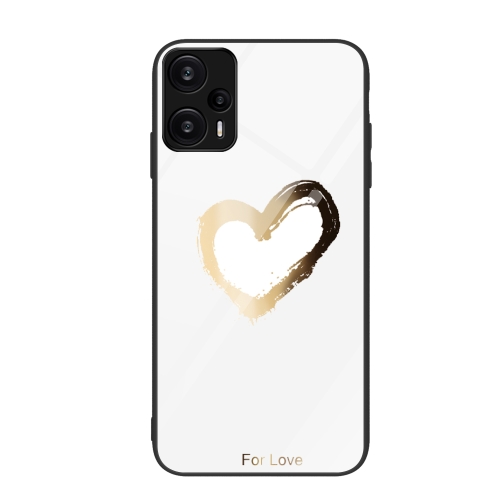 

For Xiaomi Redmi Note 12 Turbo Colorful Painted Glass Phone Case(Golden Love)