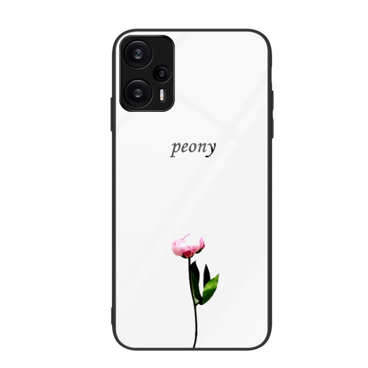 

For Xiaomi Redmi Note 12 Turbo Colorful Painted Glass Phone Case(A Flower)