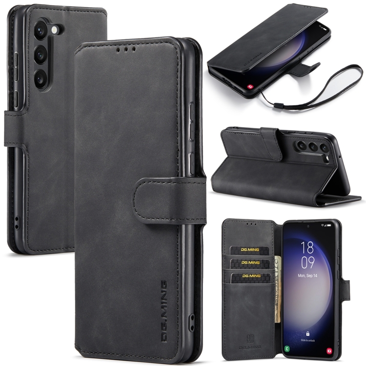 

For Samsung Galaxy S23+ 5G DG.MING Retro Oil Edge Flip Leather Phone Case(Black)