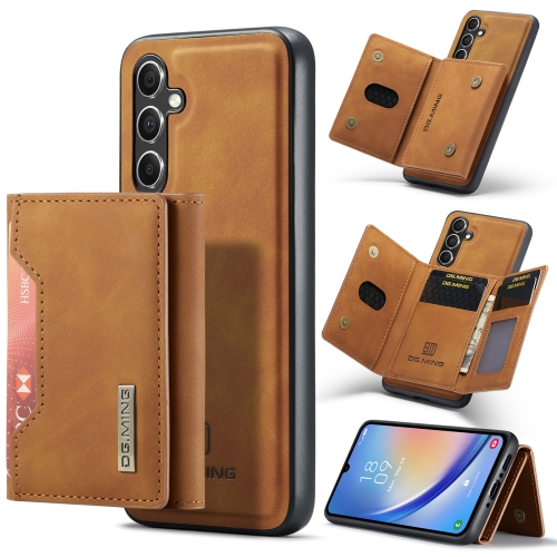 

For Samsung Galaxy A34 5G DG.MING M2 Series 3-Fold Multi Card Bag + Magnetic Phone Case(Brown)