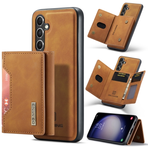 

For Samsung Galaxy S23 FE 5G DG.MING M2 Series 3-Fold Multi Card Bag + Magnetic Phone Case(Brown)