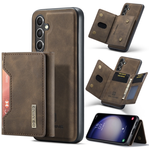 

For Samsung Galaxy S23 FE 5G DG.MING M2 Series 3-Fold Multi Card Bag + Magnetic Phone Case(Coffee)