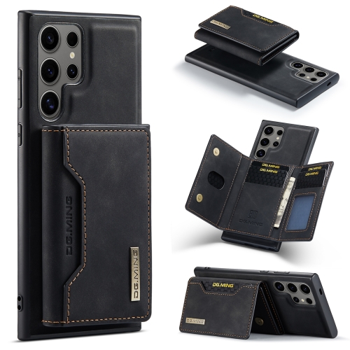 

For Samsung Galaxy S24 Ultra 5G DG.MING M2 Series 3-Fold Multi Card Bag + Magnetic Phone Case(Black)