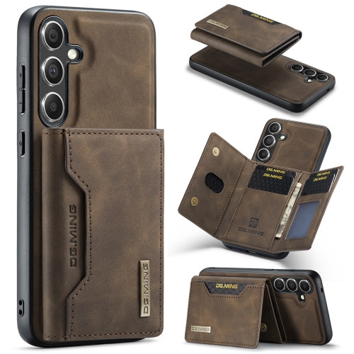 

For Samsung Galaxy S24+ 5G DG.MING M2 Series 3-Fold Multi Card Bag + Magnetic Phone Case(Coffee)