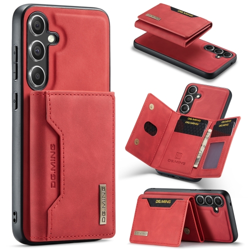 

For Samsung Galaxy S24+ 5G DG.MING M2 Series 3-Fold Multi Card Bag + Magnetic Phone Case(Red)