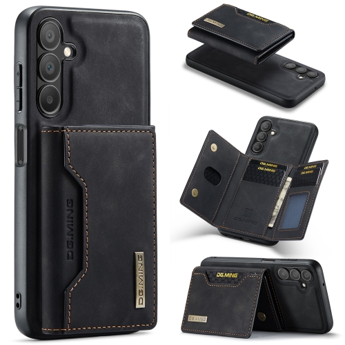 For Samsung Galaxy A15 5G / A15 4G DG.MING M2 Series 3-Fold Multi Card Bag + Magnetic Phone Case(Black)