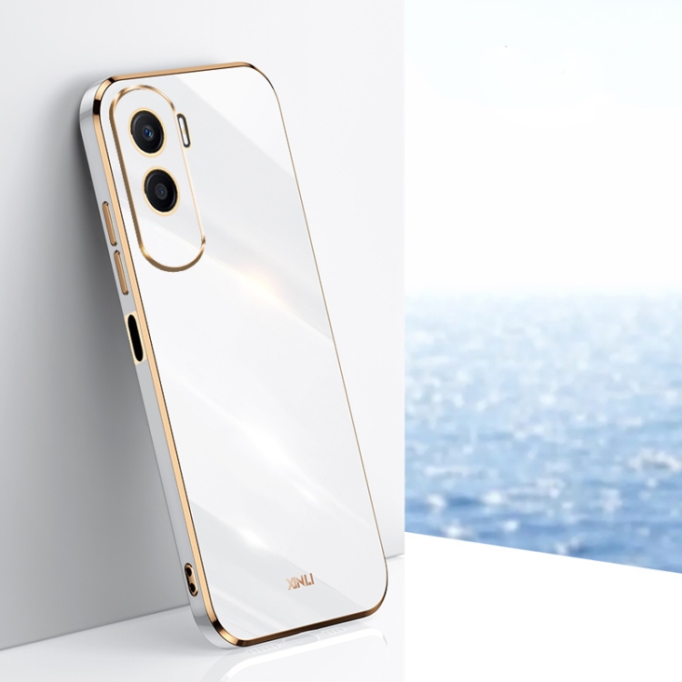 

For Honor X50i 5G XINLI Straight Edge 6D Electroplate TPU Phone Case(White)