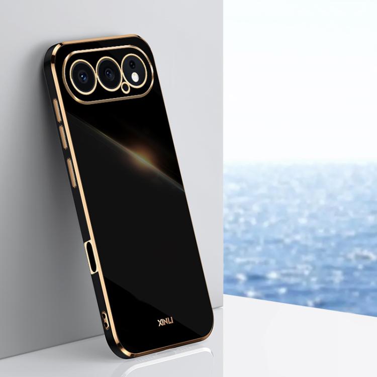 For Honor 500 Global 155.8mm XINLI Straight Edge 6D Electroplate TPU Phone Case(Black)