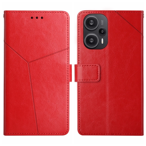 

For Xiaomi Poco F5 Y-shaped Pattern Flip Leather Phone Case(Red)