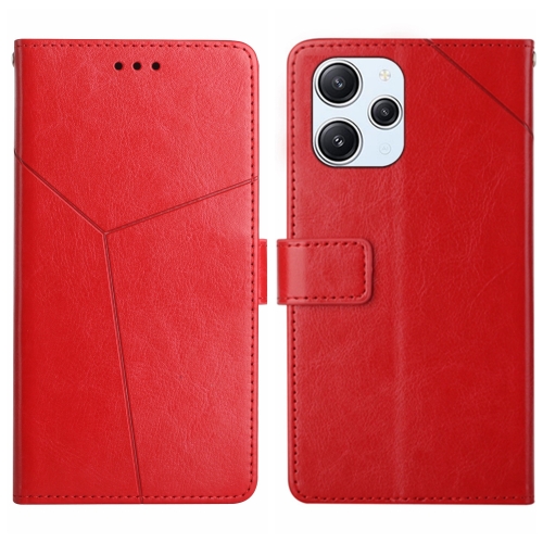 

For Xiaomi Redmi 12 5G Y-shaped Pattern Flip Leather Phone Case(Red)