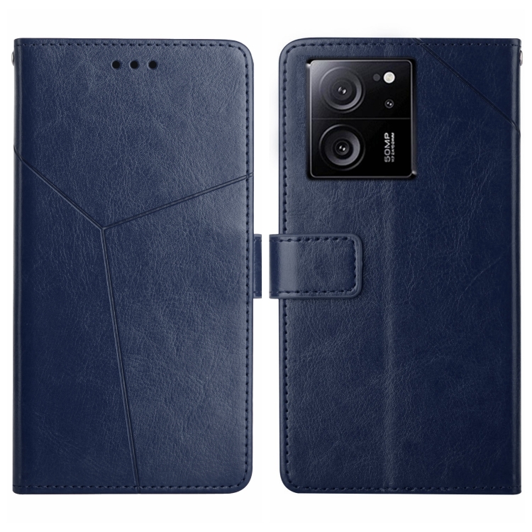 

For Xiaomi 13T / 13T Pro Y-shaped Pattern Flip Leather Phone Case(Blue)