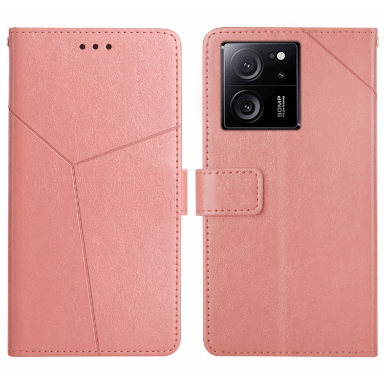 

For Xiaomi 13T / 13T Pro Y-shaped Pattern Flip Leather Phone Case(Pink)