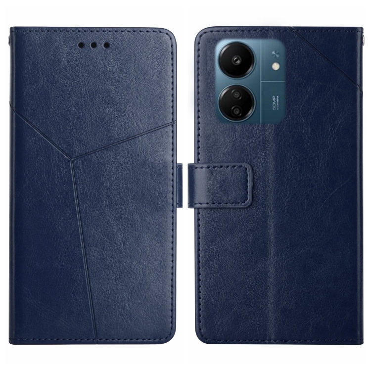 

For Xiaomi Redmi 13C 4G Y-shaped Pattern Flip Leather Phone Case(Blue)